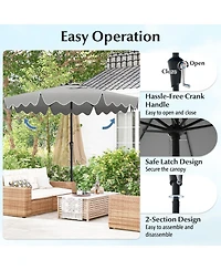 Sugift 9 Feet Patio Umbrella with Crank Handle and Push Button Tilt