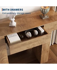 gaomon 47 in Long Console Table with Drawer, Wooden Rectangular Sofa Table Behind The Couch