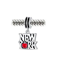 Bling Jewelry Big Apple Travel Vacation I Love New York Dangle Charm Bead Sterling Silver For Bracelet