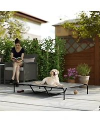 Aostirmotor Large Elevated Dog Bed. Breathable mesh, sturdy steel frame, ideal for outdoor and indoor use. 60"L, perfect for large breeds