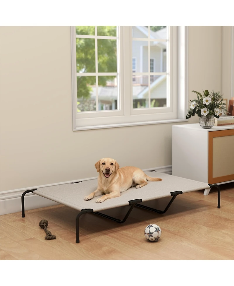 Aostirmotor Large Elevated Dog Bed Breathable mesh, sturdy steel frame, ideal for outdoor and indoor use. 60"L, perfect for large breeds