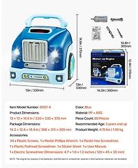 Mecale 60 Piece Kids Engine Toy with Lights and Sounds, Ages 3+