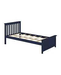 Max & Lily Twin Bed Frame with Headboard, Solid Wood Platform for Kids