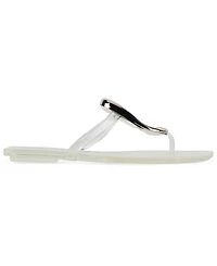 Jeffrey Campbell Linques-j Embellished T-Strap Flat Jelly Sandals