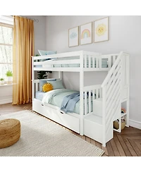 Max & Lily Max and Lily Twin over Twin Staircase Bunk with Trundle