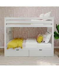 Max & Lily Bunk Bed with Ladder on End and Storage Drawers