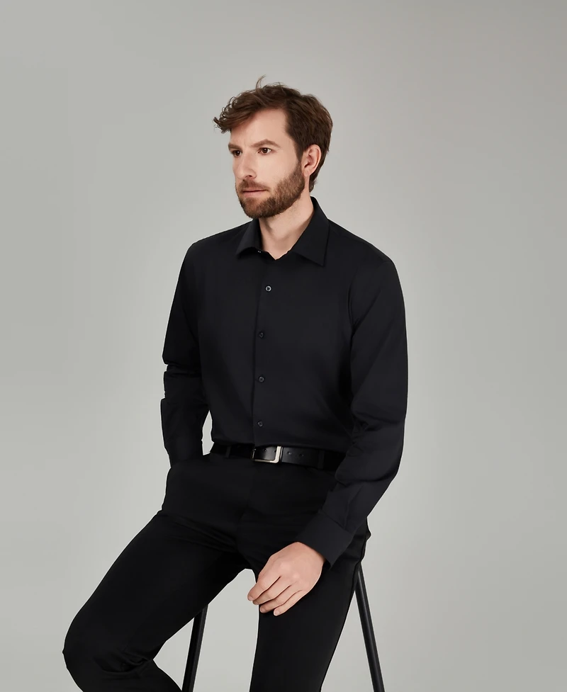 Alfani Men's Regular Fit Solid Dress Shirt, Macy's Exclusive