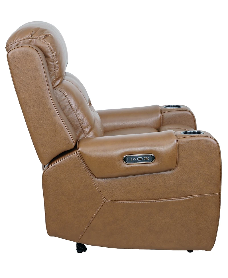 Belber Leather 41.75" Power Motion Lay Flat Recliner
