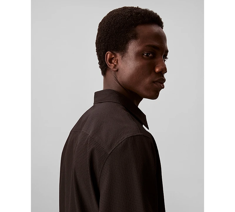 Calvin Klein Men's Collared Neck Long-Sleeve Shirt