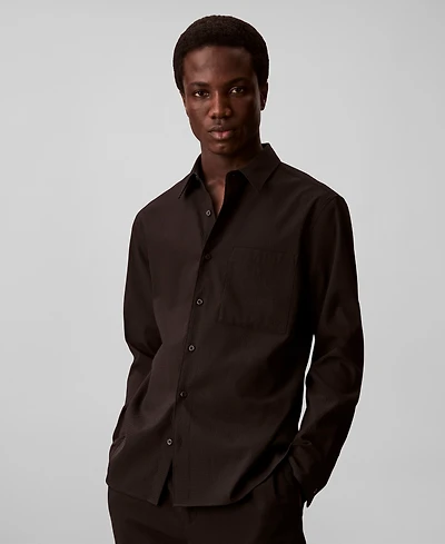 Calvin Klein Men's Collared Neck Long-Sleeve Shirt