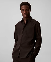 Calvin Klein Men's Collared Neck Long-Sleeve Shirt