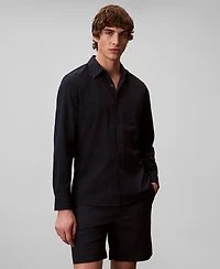 Calvin Klein Men's Collared Neck Long-Sleeve Shirt