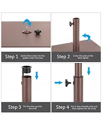 Sugift 25 Inch Square Patio Umbrella Base 42 Lbs Weighted