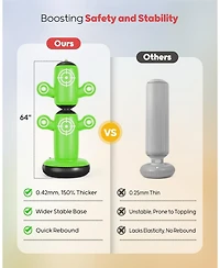 Qpau 360degree(s) Rotatable Punching Bag for Kids, Lager 64" Kids Punching Bag with Gloves, Hand Pump and 6 Targets, Bop Bag Inflatable Punching Toy