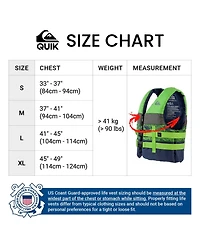 Quiksilver Uscg Approved Adult Life Jacket, Lightweight Epe Foam and Quick-Release Buckles for Fishing Boating Kayaking