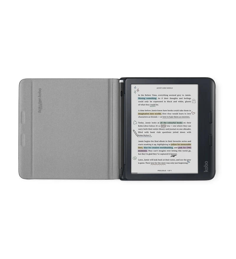 Kobo Libra Colour Notebook SleepCover Case | Sleep/Wake Technology Built-In 2-Way Stand Compatible with 7" eReader