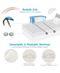 Gouun Portable Baby Bedside Bassinet Sleeper with 4 Adjustable Heights