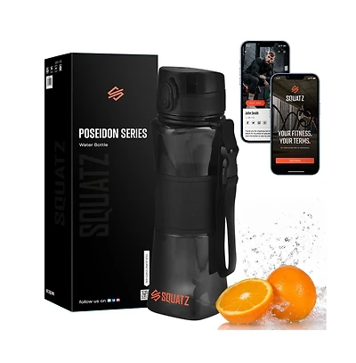 Squatz Sports and Shake Water Bottle with Strainer