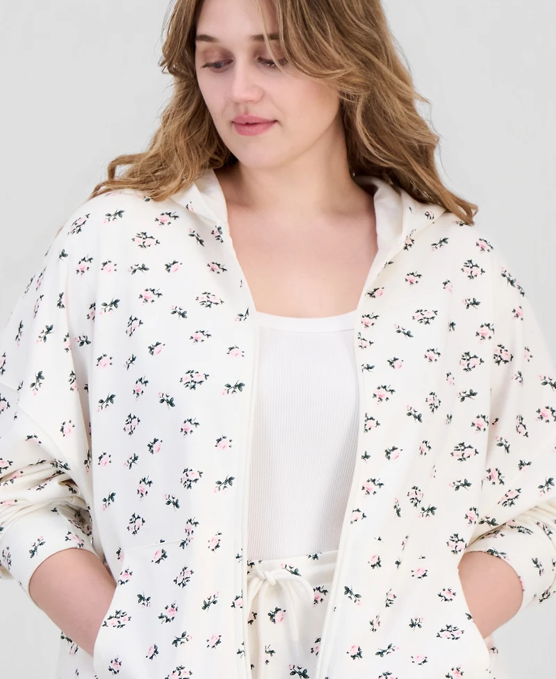 Rebel Veil Trendy Plus Drop-Shoulder Zippered Hoodie