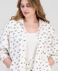 Rebel Veil Trendy Plus Drop-Shoulder Zippered Hoodie