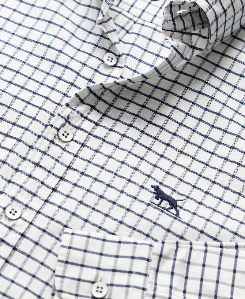 Rodd Gunn Men's Check Oxford 3 Long Sleeve Slim Fit Shirt