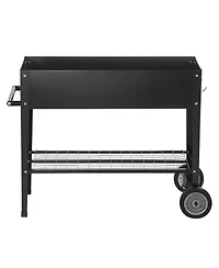 Sugift 42.5 x 19.5 x 31.5 in Galvanized Metal Raised Planter Box