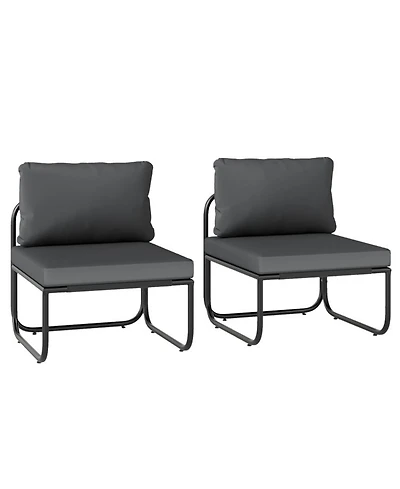 Gouun Outdoor Patio Chairs Set of 2 with Removable Back and Seat Cushions