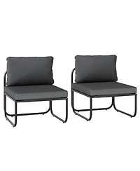 Gouun Outdoor Patio Chairs Set of 2 with Removable Back and Seat Cushions