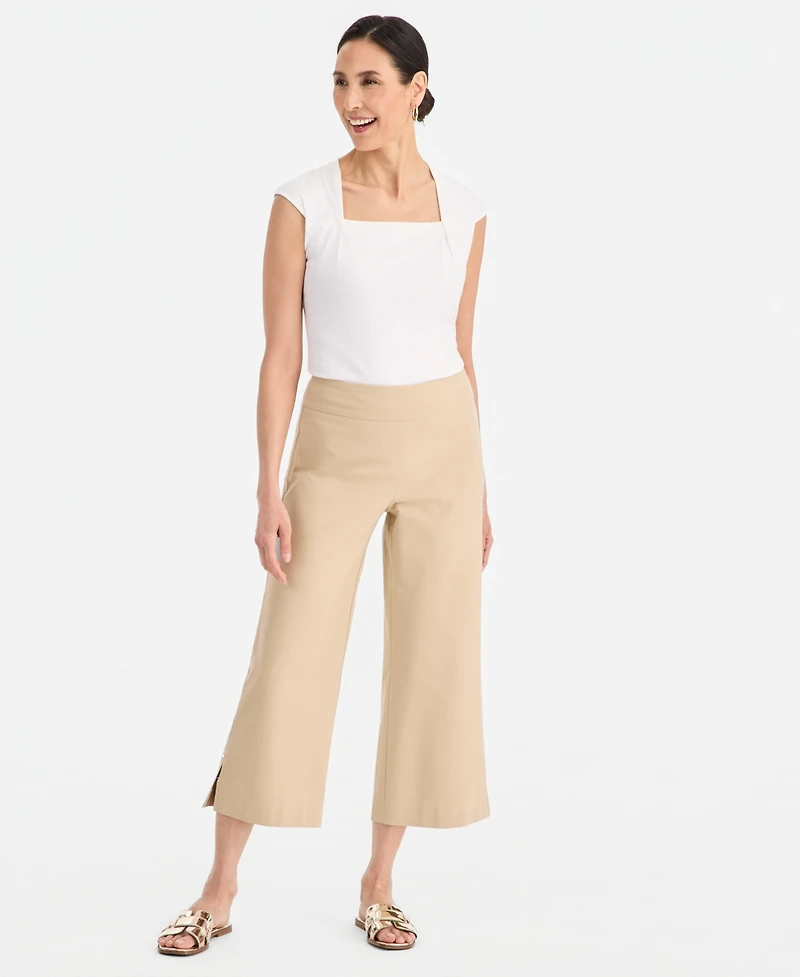 Jm Collection Women's Mid-Rise Pull-on Wide-Leg Capri Pants, Macy's Exclusive