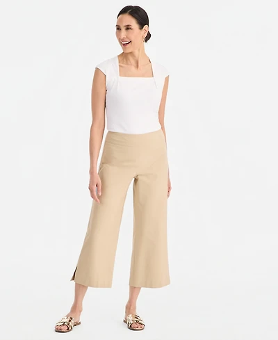 Jm Collection Women's Mid-Rise Pull-on Wide-Leg Capri Pants, Macy's Exclusive