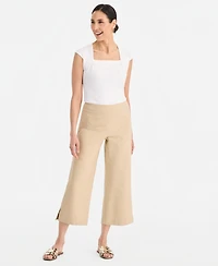 Jm Collection Women's Mid-Rise Pull-on Wide-Leg Capri Pants, Macy's Exclusive