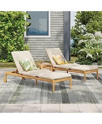 Mondawe Outdoor Chaise Lounge Set of Wheels and Cushions
