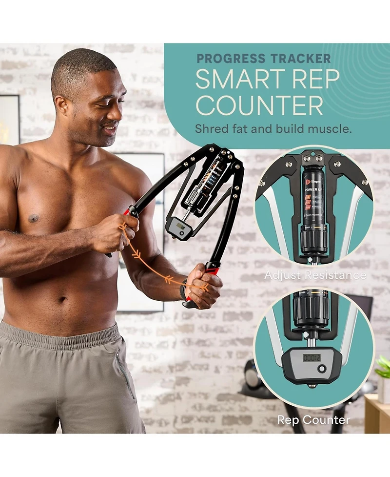 Lifepro Hydraulic Chest Expander & Arm Twister - Adjustable Power Twister Arm Exerciser, Resistance, Home Gym Upper Body Trainer