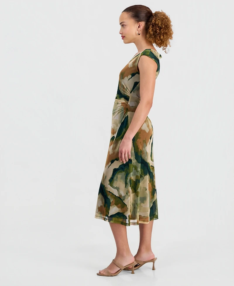 Connected Petite Cap-Sleeve Midi Dress