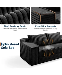 gaomon 75" Convertible Sofa Bed, Boneless Couch Bed with 2 Pillow, Folding Pull Out Couch, Loveseat Sleeper Sofa, Futon