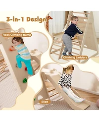 Slickblue Toddler Indoor Playground 3 in 1 Jungle Gym with Slide
