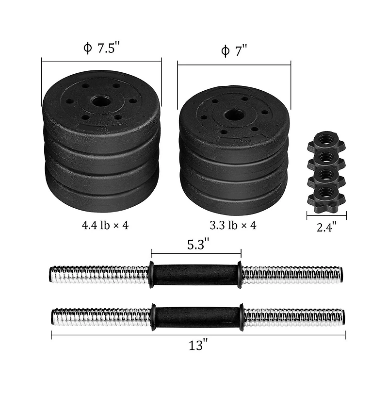 Yaheetech Adjustable Dumbbell Weight Set For Home Gym