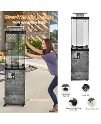 Gouun 41,000 Btu Propane Patio Heater with Tempered Glass Tube and Lockable Wheels