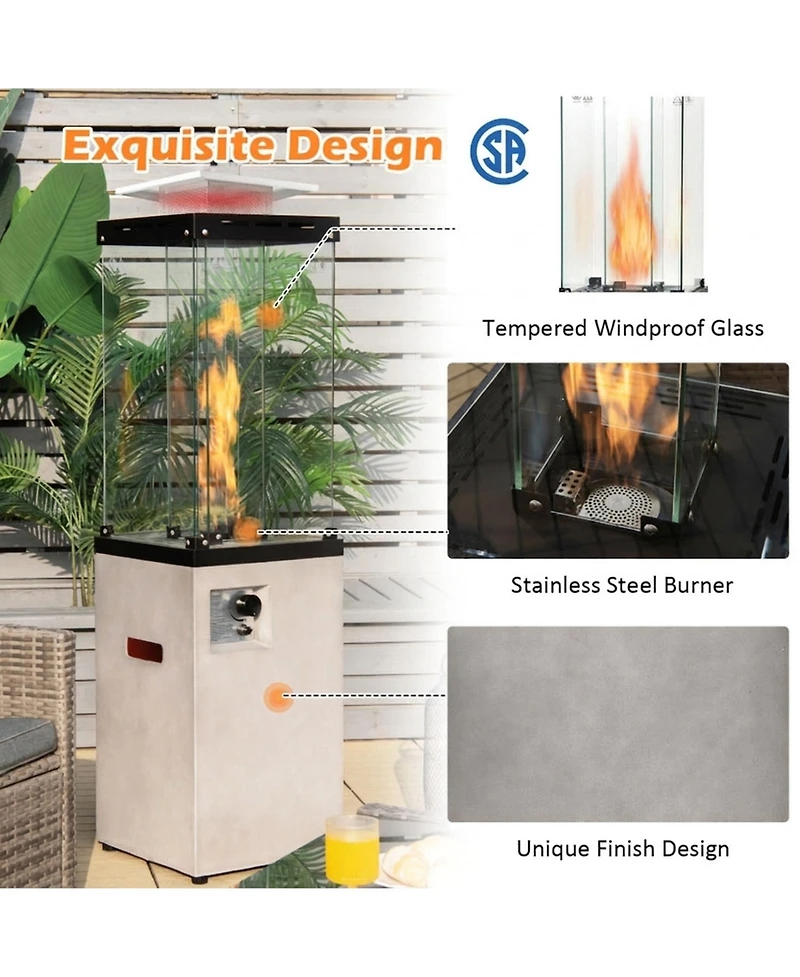 Gouun 41,000 Btu Outdoor Propane Heater with Stainless Steel Burner and Protective Cover