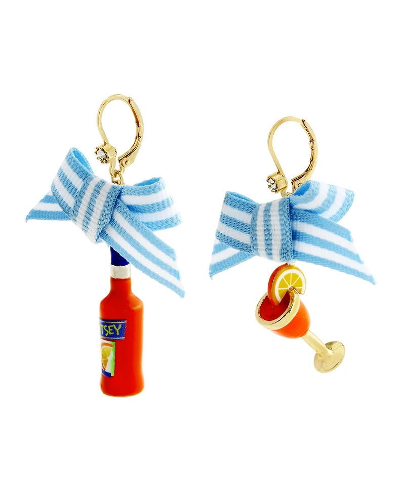 Betsey Johnson Orange Girl Dinner Betsey Spritz Drop Earrings
