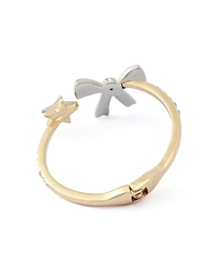 Betsey Johnson Faux Stone Americana Bow Bangle Bracelet
