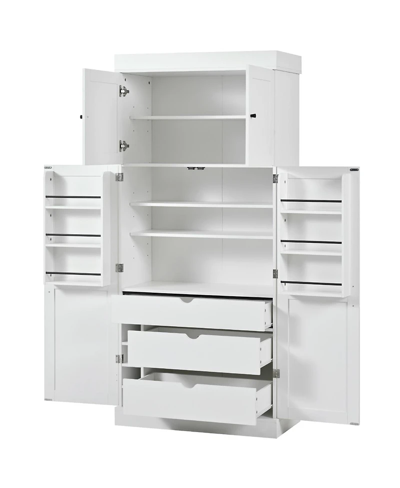 Streamdale Furniture Freestanding Kitchen Pantry Cabinet with Storage and Wine Racks