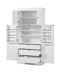 Streamdale Furniture Freestanding Kitchen Pantry Cabinet with Storage and Wine Racks