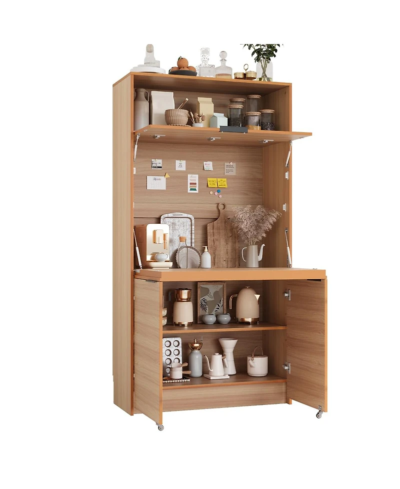 Streamdale Furniture Multifunctional Kitchen Pantry with Hutch and Workstation