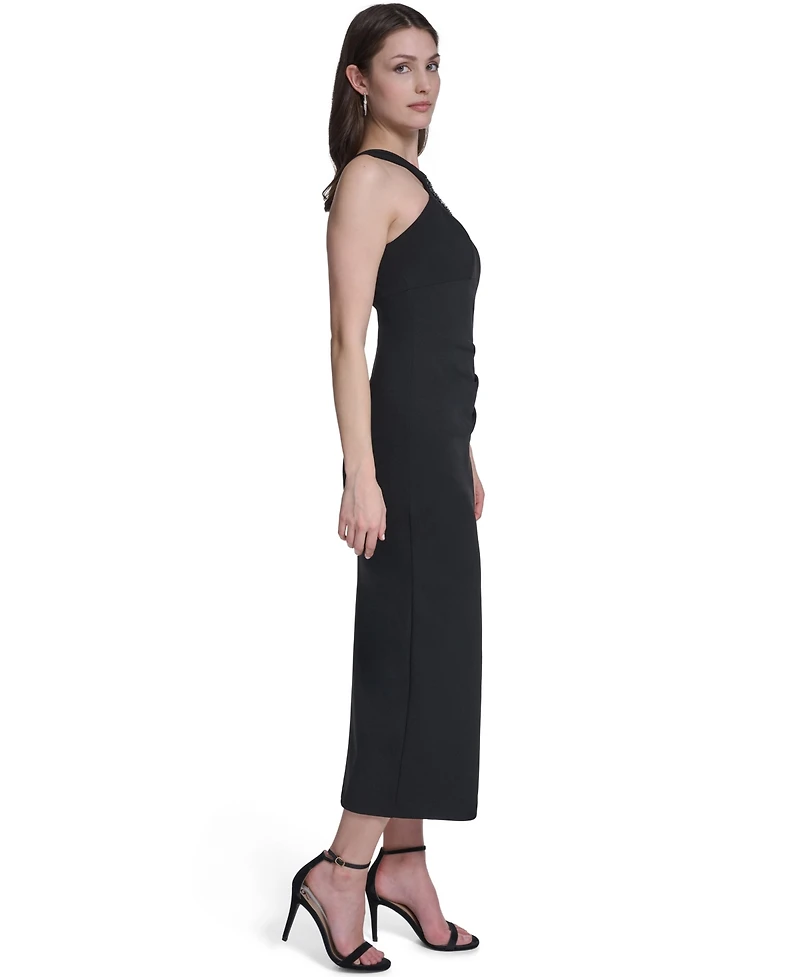 Eliza J Women's Slit Halter Neck Midi Dress