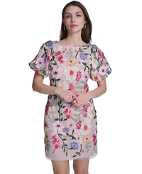 Eliza J Women's Puff-Sleeve Boat Neck Shift Dress