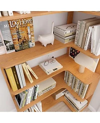 Streamdale Furniture 90cm Freestanding Corner Bookshelf with Anti-Tip Device