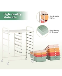 Gouun 12-Drawer Rolling Organizer Cart with 4 Large and 8 Medium Pp Drawers