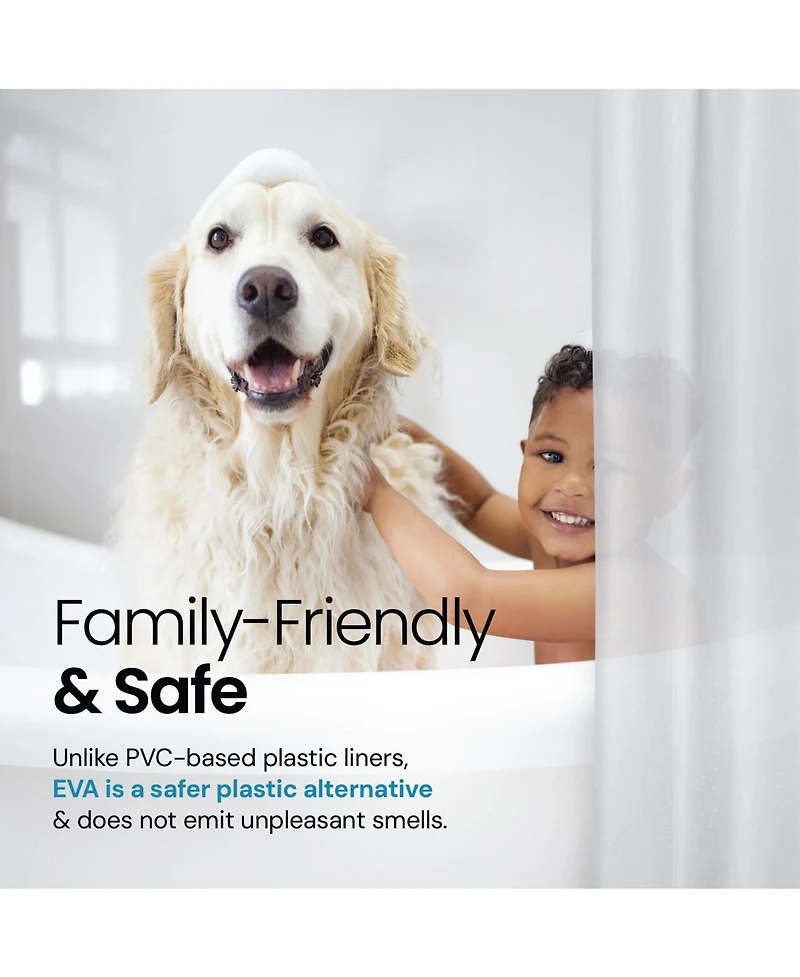 72" W x 84" H 8G Peva Extra Heavy Weight Shower Liner - Liba