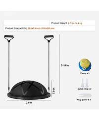 Mecale Half Balance Ball Trainer 660 lbs with Bands for Home Gym